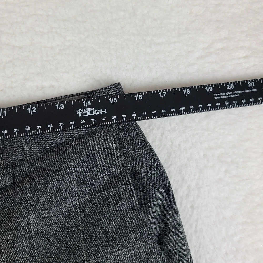 Banana Republic Dress Pants Mens 30x30 Charcoal Plaid Slim Fit Marzotto Wool
